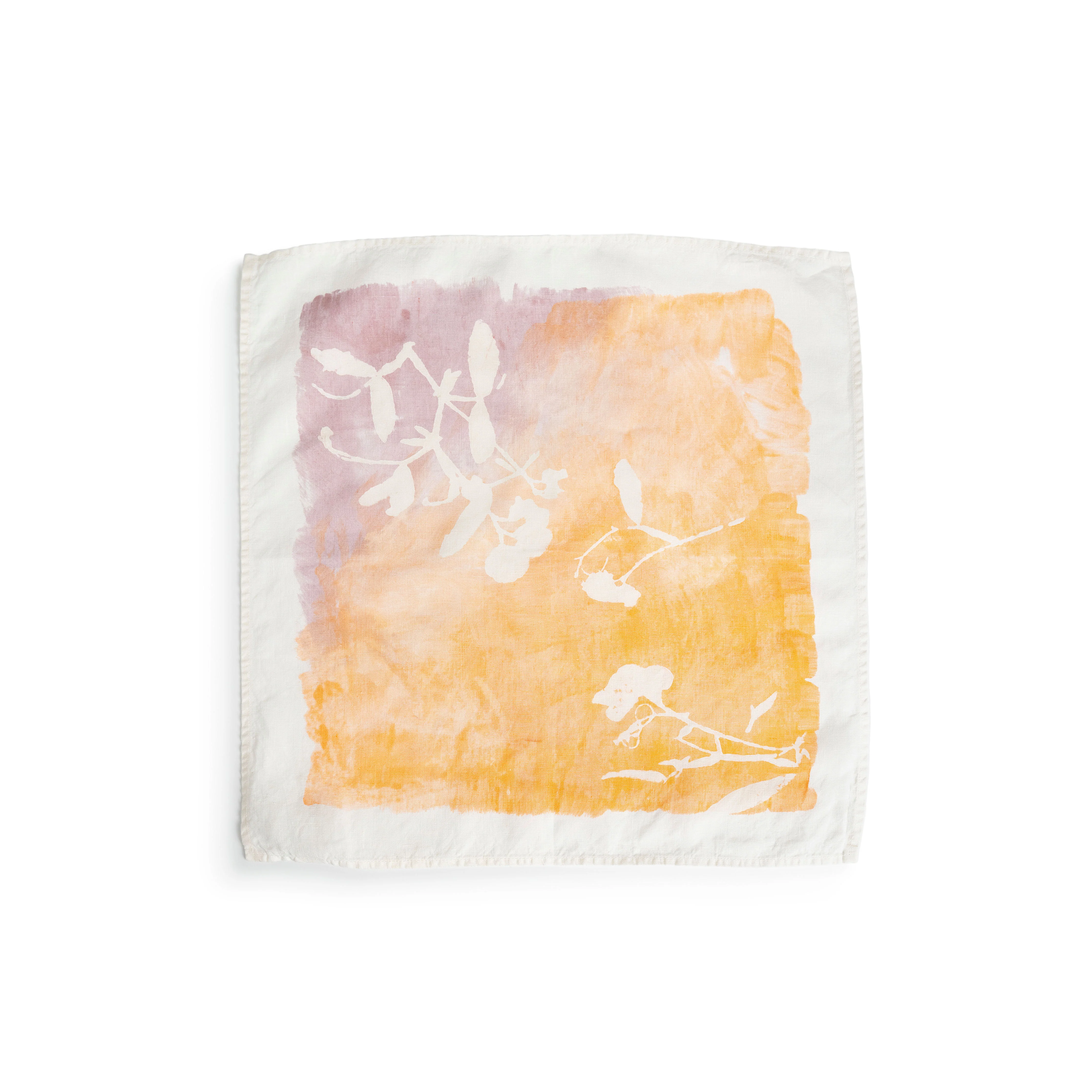 Apricot Floral Linen Napkin - 18 Inch - Image 2