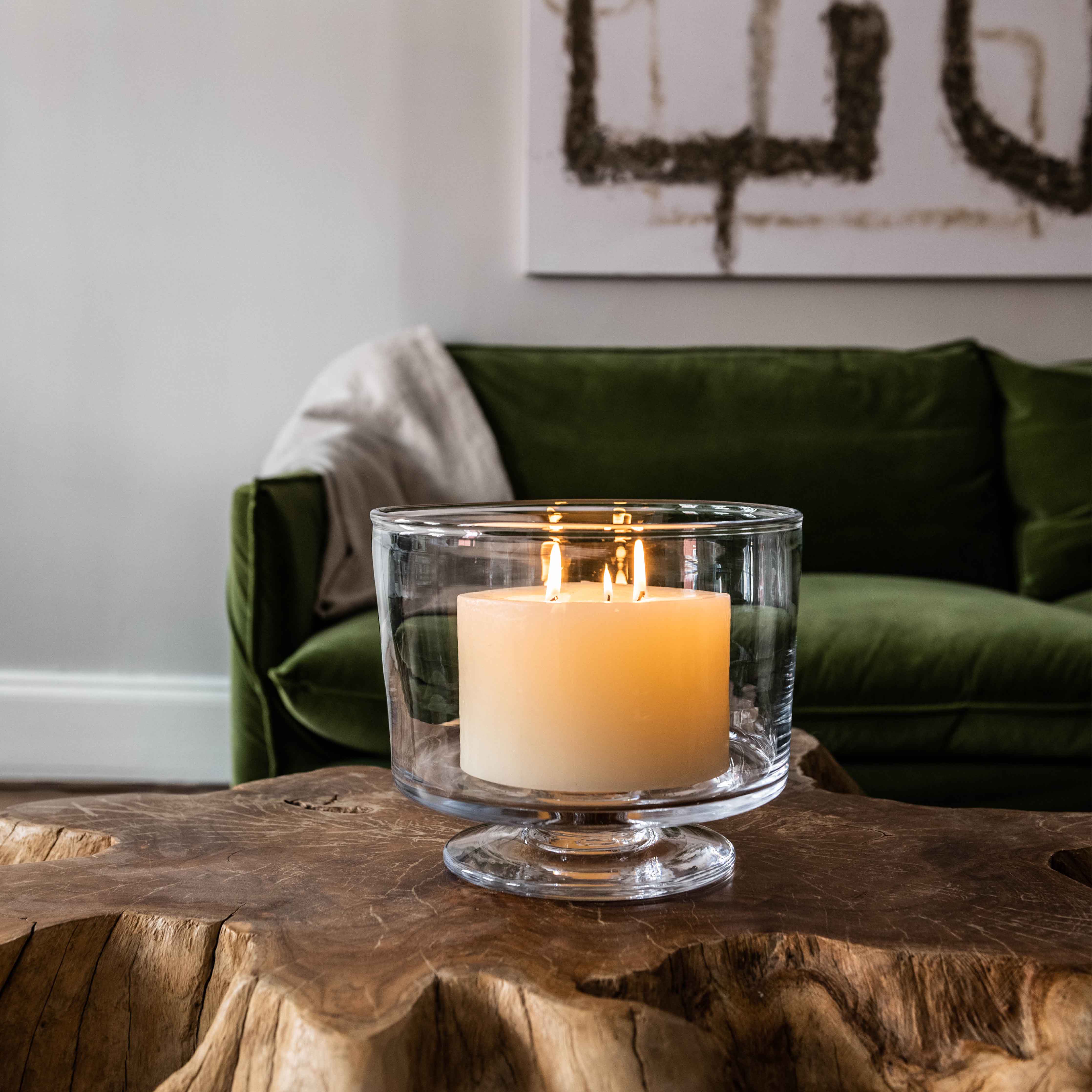 Pillar Candle, 6" x 4" — Ivory Three Wick - Image 2