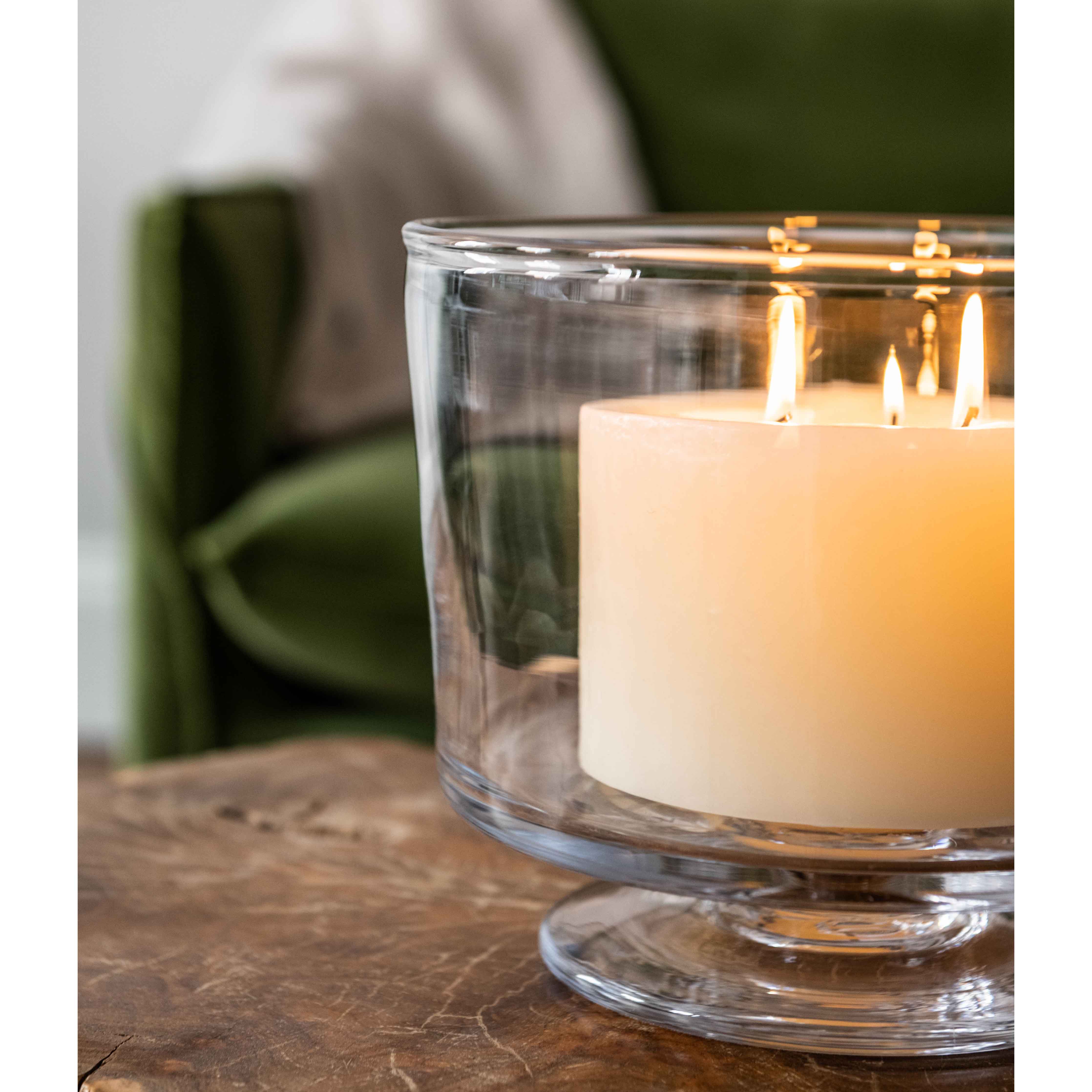Pillar Candle, 6" x 4" — Ivory Three Wick - Image 4